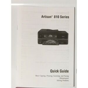 EPSON ARTISAN 810, QUICK GUIDE #087